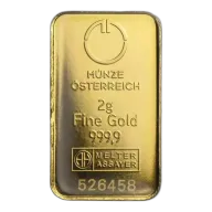 2 Gram Gold Bar Uncarded Various Mints