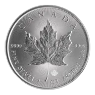 1oz Silver Maple Leaf Coin Random Year (99.99%)
