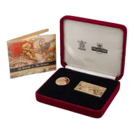 2001 Saint George Gold Sovereign And Stamp Ingot Set