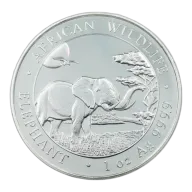 2019 Elephant One Ounce Silver African Wildlife Somalian Bullion Coin