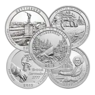5 oz ATB America The Beautiful Silver Coin - Random Year