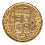 1875 Gold Sovereign Victoria Young Head Shield Sydney