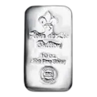 10 oz Cast-Poured Silver Bar - Fleur-de-Lis Bullion