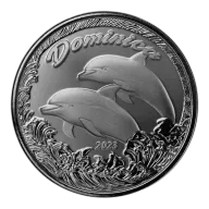 1 oz 99.9% Silver EC8 Dominica Dolphin Coin 2023