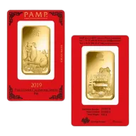 PAMP 100 Gram Gold Lunar Pig Bar