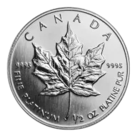 1/2 oz Platinum Maple Coin - Random Year - Royal Canadian Mint - RCM .9995 Pt