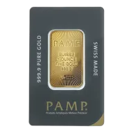 1 Oz PAMP Suisse Minted Gold Bar (In Assay)