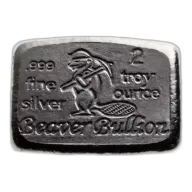 Beaver Bullion - 2 oz Silver Bar