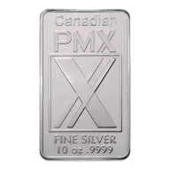 Canadian PMX Silver Bar 10 oz - Machine Cut