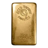 10 oz Goldsecure Gold cast Bar 999.9