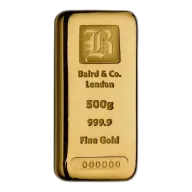 500g Baird & Co Gold Cast Bar