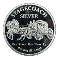 1 oz Stagecoach Silver Round (Fractional)