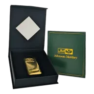 10 oz Johnson Matthey Poured Gold Bar with Custom Box