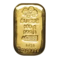 100g Gold Cast Bullion Bar PAMP Suisse - Pre-Owned