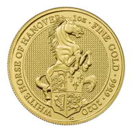 2020 1oz The Queen's Beasts, The White Horse of Hanover Gold Coin