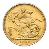 1895-S Australia Gold Sovereign Veil Head Victoria AU