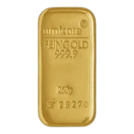 250 Gram Umicore Gold Bar
