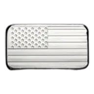 5 oz Silver Bar - American Flag Design (Eagle Back)