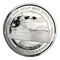 Samoa 2 Tala One Ounce Silver BU 2023 USS Texas Battleship Round