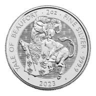 Tudor Beasts Yale of Beaufort 2oz Silver Coin 2023 | margin scheme