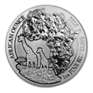 2018 Rwanda 1 oz Silver African Giraffe BU