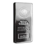 100 Oz Royal Canadian Mint (RCM) Silver Bar