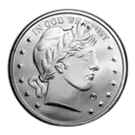 1 oz Silver Round - Barber Design