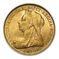 1893-1901 Great Britain Gold Half Sov. Victoria Veil Head BU
