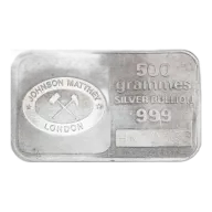 Silver 500g Bar Johnson Matthey - Pre-Owned