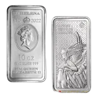 10 Ounce St. Helena Queen's Virtues Silver Coin Bar