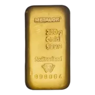 250g Gold Bar Metalor - Pre-Owned