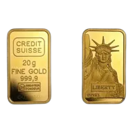 Credit Suisse 20 Gram Liberty Gold Bar