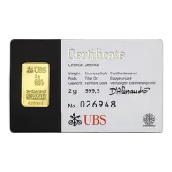 2 Gram UBS Gold Kinebar