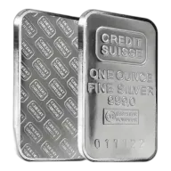 1 oz Credit Suisse vintage silver bar