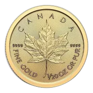 1/20 oz Gold Coin - 2024 Gold Maple Leaf - Royal Canadian Mint - RCM .9999 Au