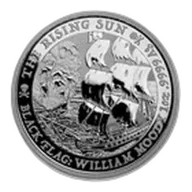 2022 Tuvalu 1 oz Silver Black Flag (The Rising Sun)