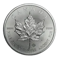 1 oz Silver Maple Leaf Coin - Backdated - Royal Canadian Mint - RCM .9999 Ag