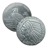 1 4 oz Incuse Indian Fractional Silver Round
