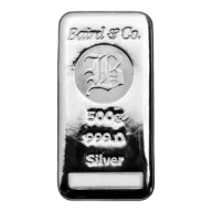 500g Cast Silver Bar | Baird & Co