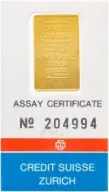 2.5g Minted Gold Bullion Bar Credit Suisse In Card - Pre-Owned