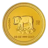 2007 0.5 oz Gold Coin Lunar Year of the Pig Perth Mint Bullion