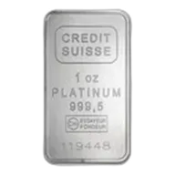 1 oz Platinum Bar - Credit Suisse (.9995 Fine, w/Assay)