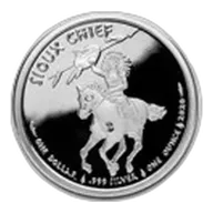 2020 1 oz Silver $1 Sioux Indian War Chief BU