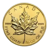 1/2 oz Canadian Gold Maple Leaf Coin - Random Year