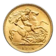 1914 Great Britain Gold Half Sovereign George V BU