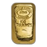 100 gram Gold Bar - Johnson Matthey-London (Grammes, Poured)