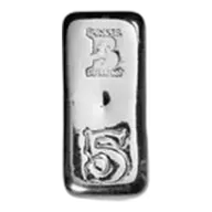5 oz Cast-Poured Silver - Bunker Bullion Vertical Big Number Bar