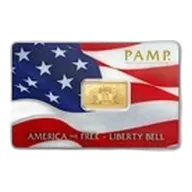 5 gram Gold Bar - PAMP America the Free: Liberty Bell (Assay)