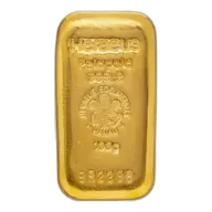 Gold 100g Cast Bar Heraeus - Pre-Owned