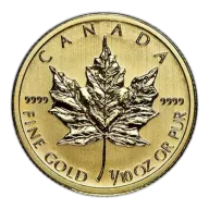 Canadian Gold Maple Leaf 1/10 oz (Varied Year)